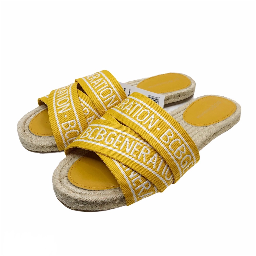 BCBGeneration Yellow Maya Slide Sandals